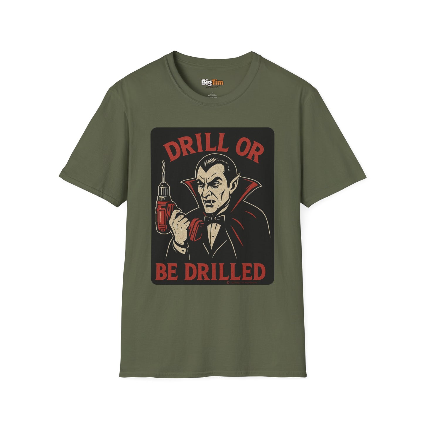 Funny Vampire Drill T-Shirt, Halloween Costume Tee, Unisex Graphic Shirt, Gift for Men & Women, Spooky Party Top