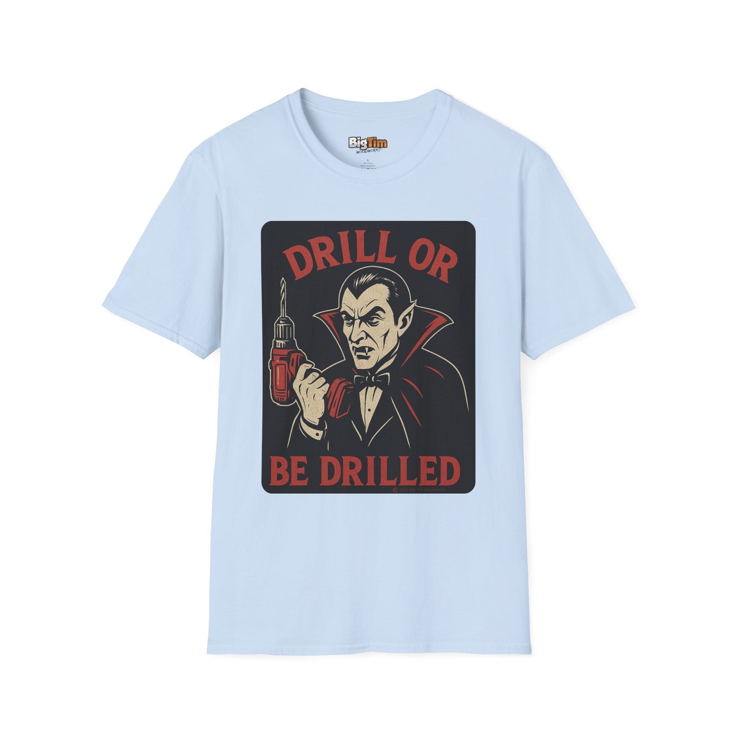 Funny Vampire Drill T-Shirt, Halloween Costume Tee, Unisex Graphic Shirt, Gift for Men & Women, Spooky Party Top