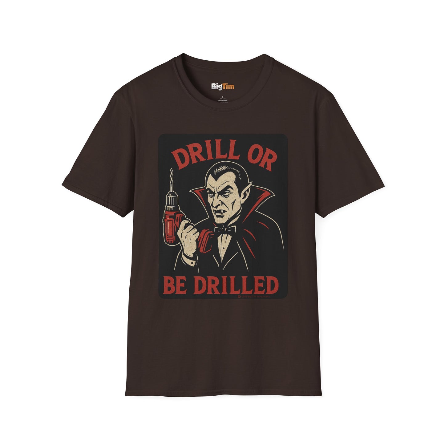 Funny Vampire Drill T-Shirt, Halloween Costume Tee, Unisex Graphic Shirt, Gift for Men & Women, Spooky Party Top