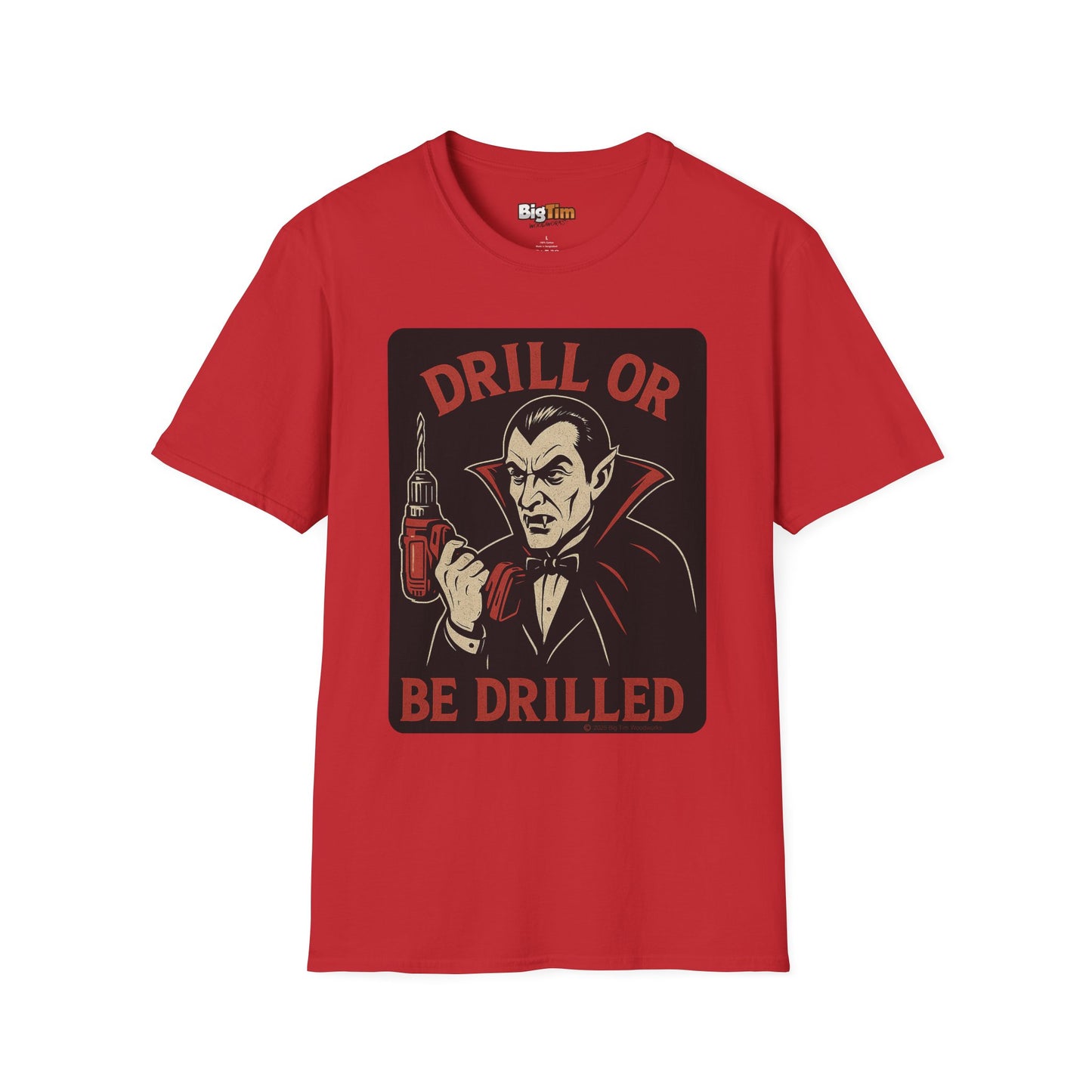 Funny Vampire Drill T-Shirt, Halloween Costume Tee, Unisex Graphic Shirt, Gift for Men & Women, Spooky Party Top
