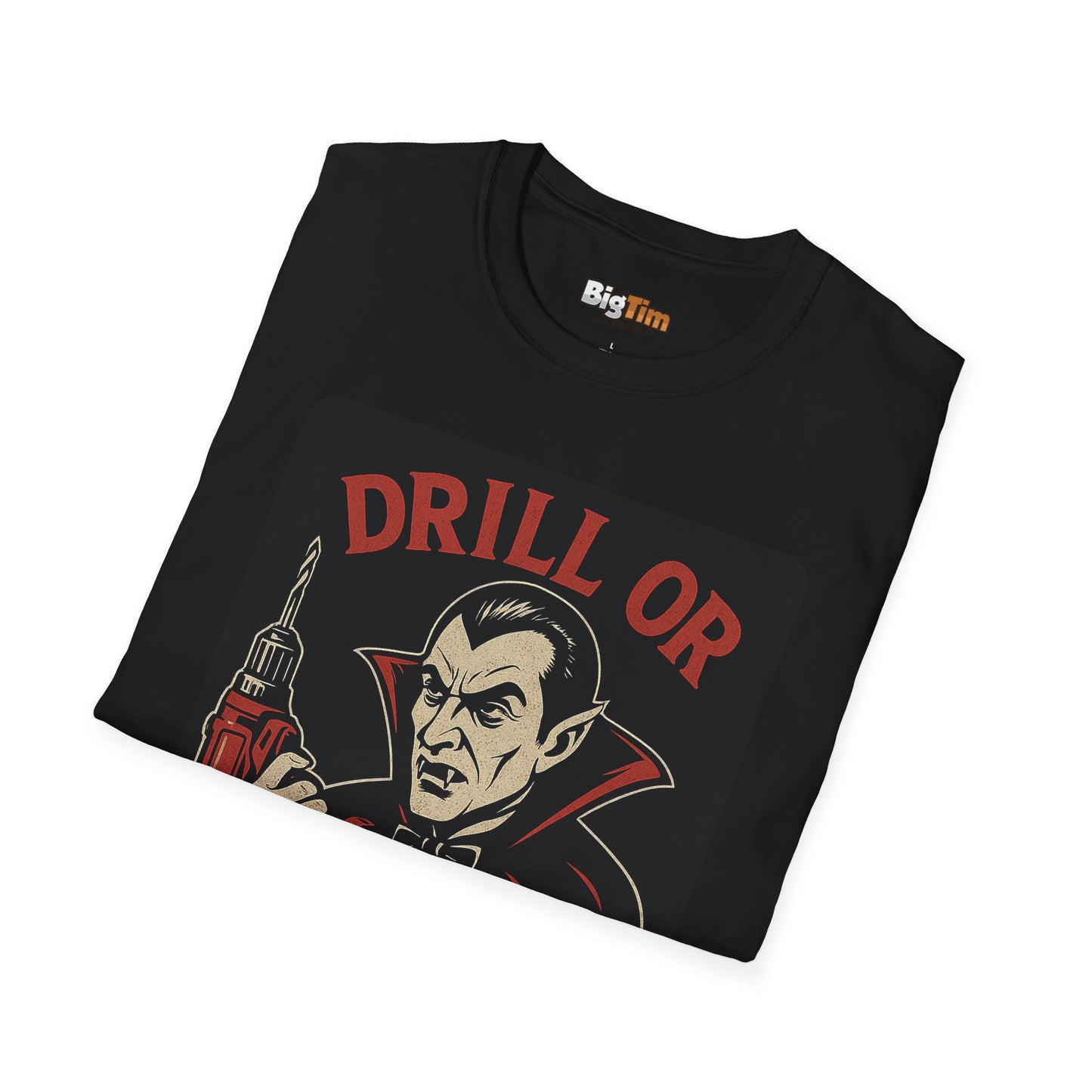 Funny Vampire Drill T-Shirt, Halloween Costume Tee, Unisex Graphic Shirt, Gift for Men & Women, Spooky Party Top