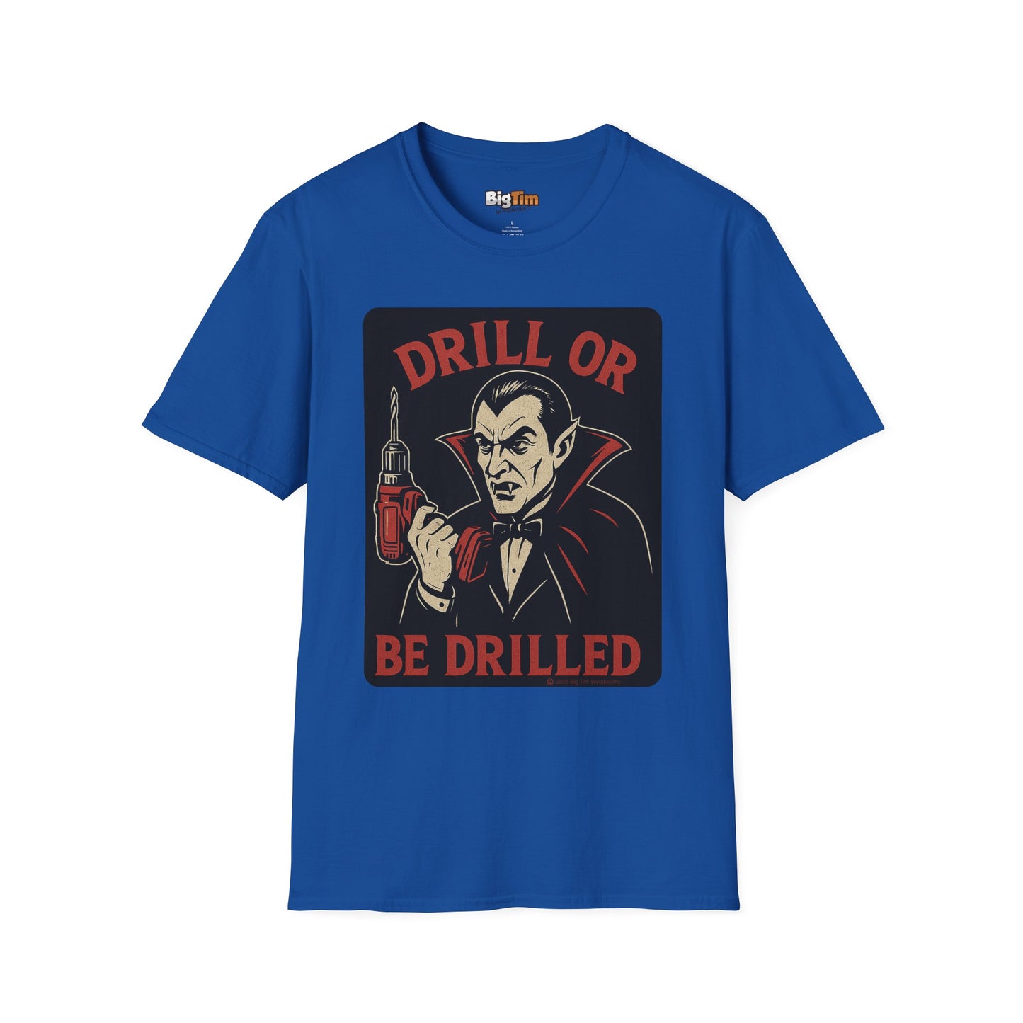 Funny Vampire Drill T-Shirt, Halloween Costume Tee, Unisex Graphic Shirt, Gift for Men & Women, Spooky Party Top