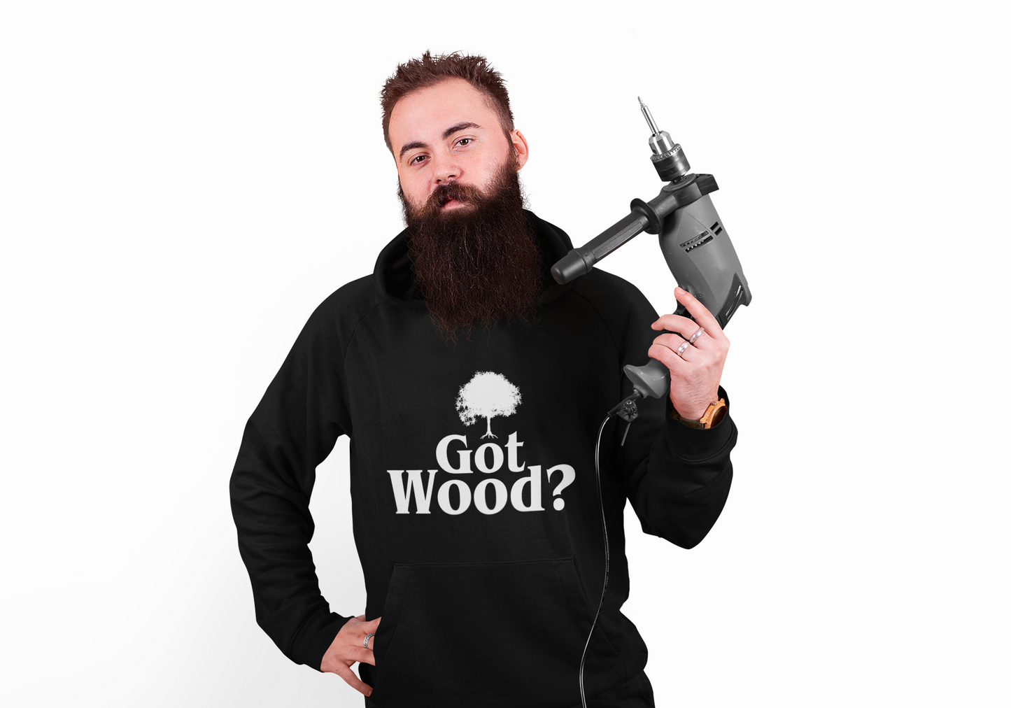 Funny 'Got Wood?' Hooded Sweatshirt - Perfect for Woodworkers and Carpenters