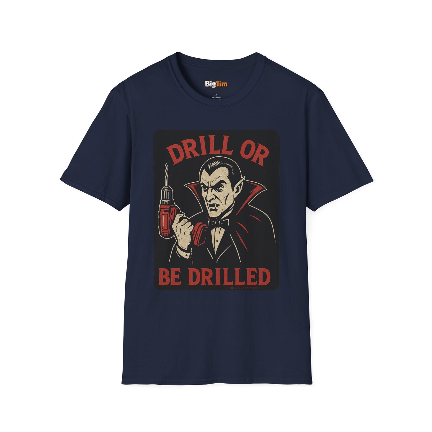 Funny Vampire Drill T-Shirt, Halloween Costume Tee, Unisex Graphic Shirt, Gift for Men & Women, Spooky Party Top