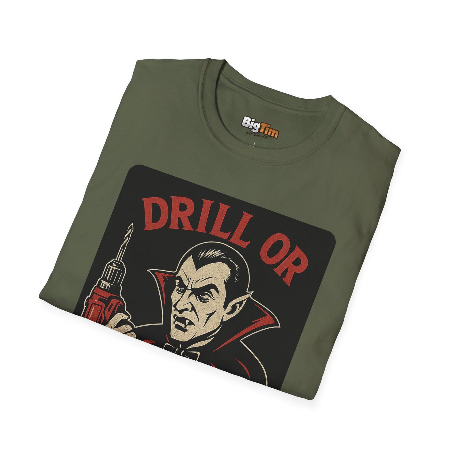 Funny Vampire Drill T-Shirt, Halloween Costume Tee, Unisex Graphic Shirt, Gift for Men & Women, Spooky Party Top