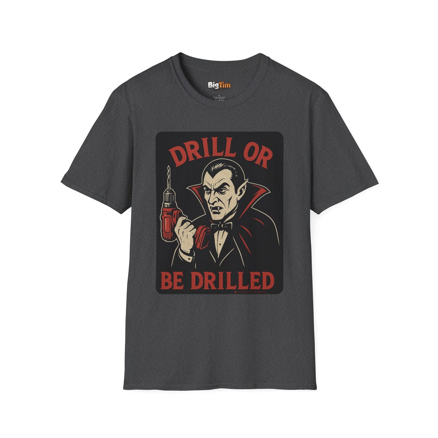 Funny Vampire Drill T-Shirt, Halloween Costume Tee, Unisex Graphic Shirt, Gift for Men & Women, Spooky Party Top