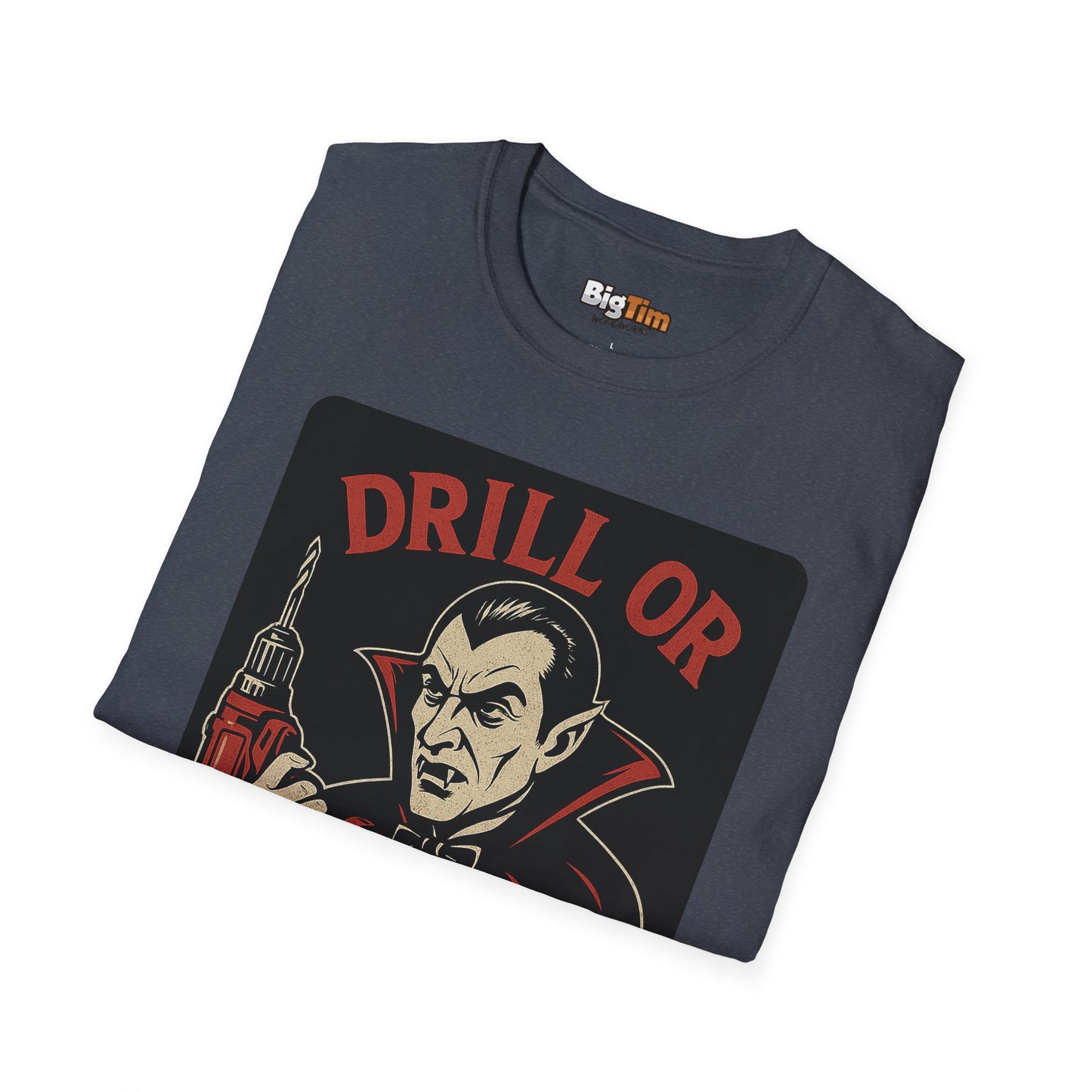 Funny Vampire Drill T-Shirt, Halloween Costume Tee, Unisex Graphic Shirt, Gift for Men & Women, Spooky Party Top
