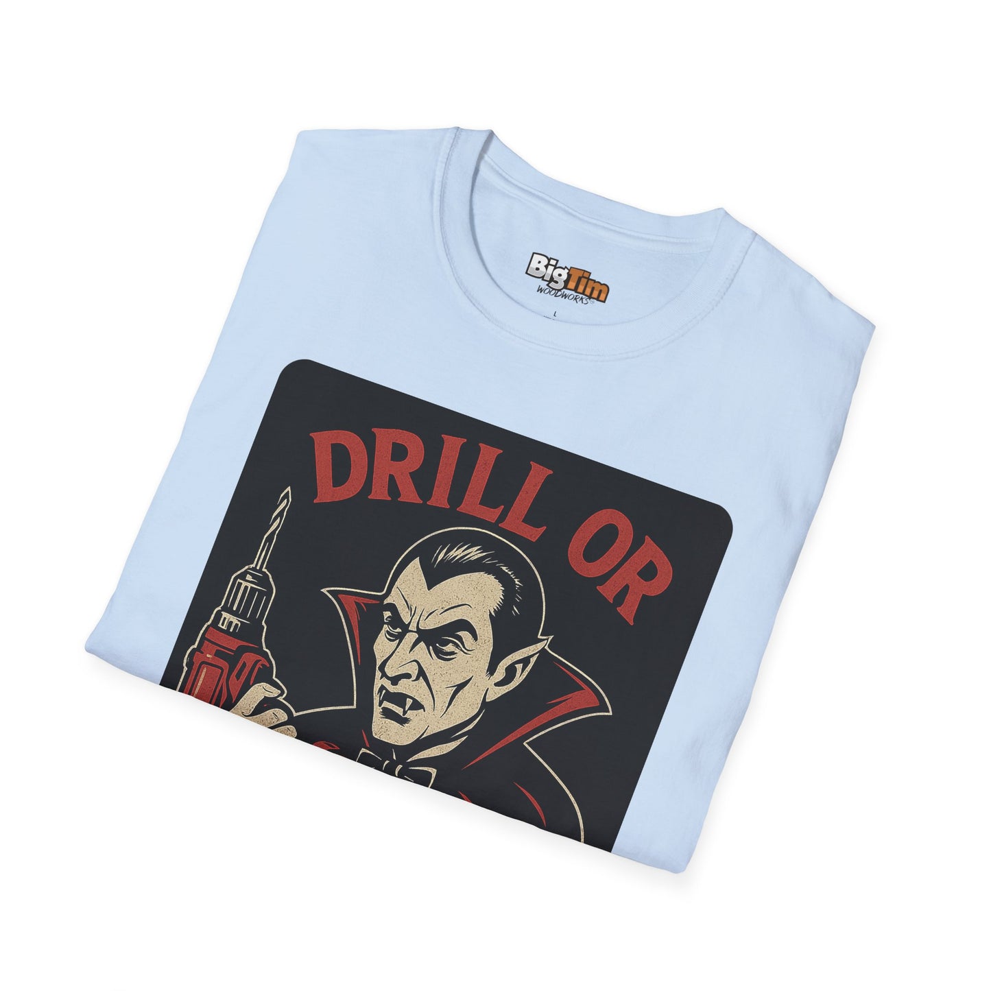 Funny Vampire Drill T-Shirt, Halloween Costume Tee, Unisex Graphic Shirt, Gift for Men & Women, Spooky Party Top