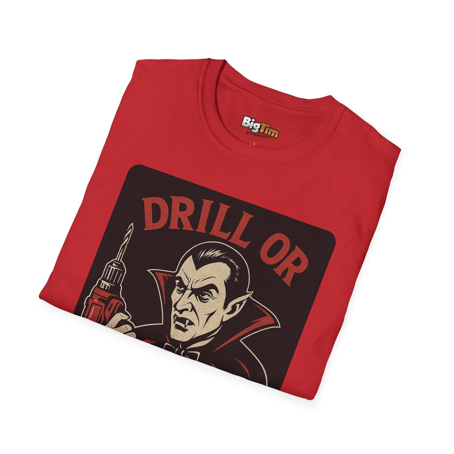 Funny Vampire Drill T-Shirt, Halloween Costume Tee, Unisex Graphic Shirt, Gift for Men & Women, Spooky Party Top