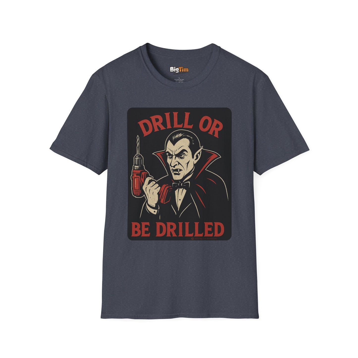 Funny Vampire Drill T-Shirt, Halloween Costume Tee, Unisex Graphic Shirt, Gift for Men & Women, Spooky Party Top