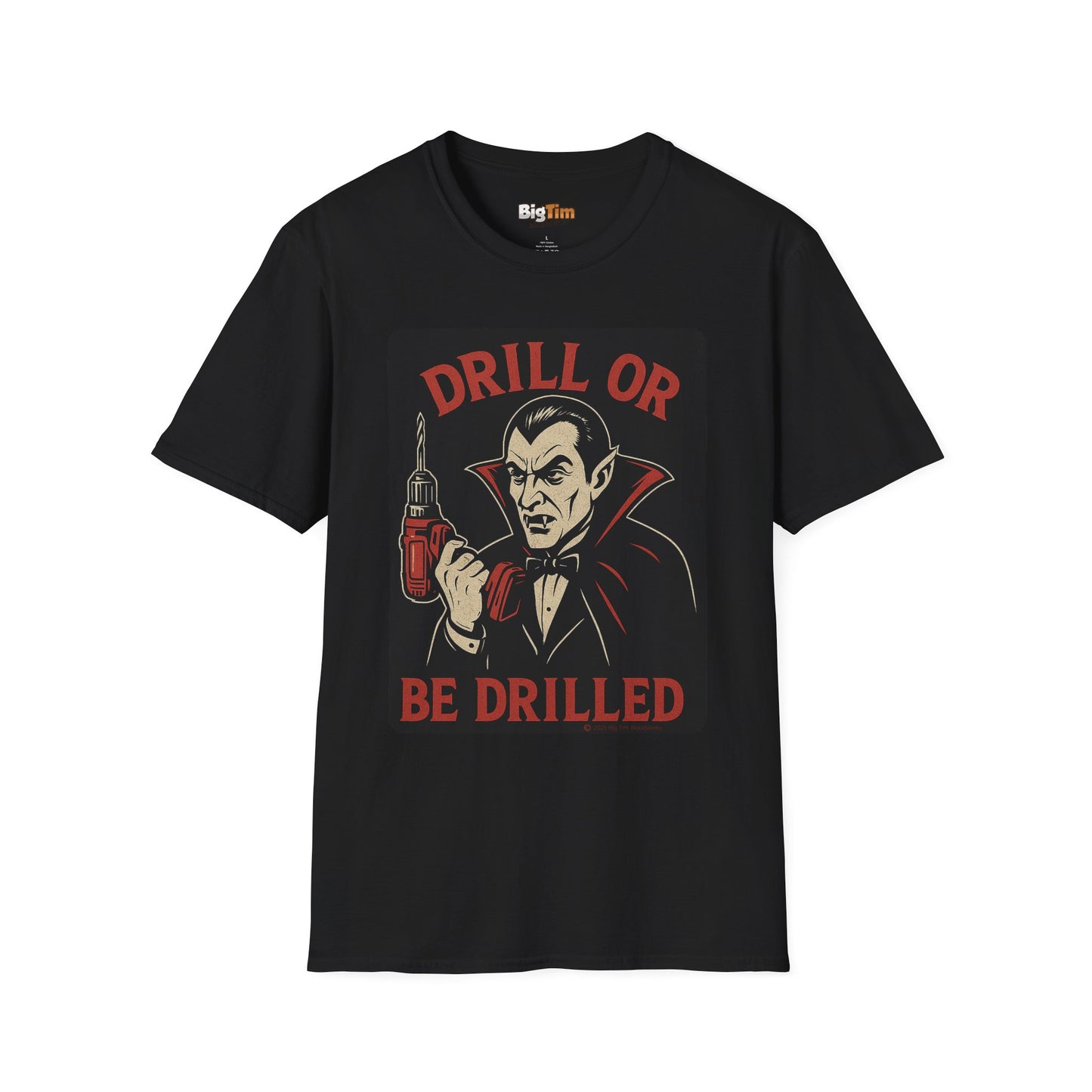 Funny Vampire Drill T-Shirt, Halloween Costume Tee, Unisex Graphic Shirt, Gift for Men & Women, Spooky Party Top