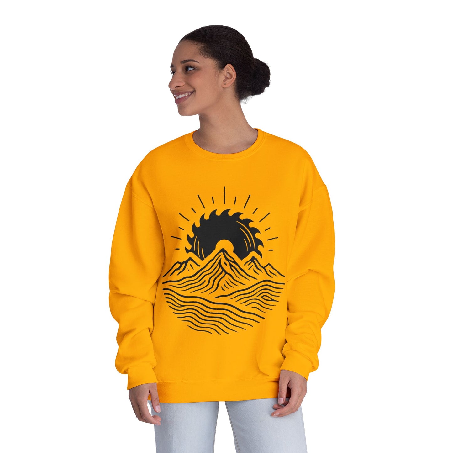 Mountain Sunrise Crewneck Sweatshirt, Cozy Mountain Vibes Pullover, Gifts for Nature Lovers, Adventure Apparel, Hiking Outfit