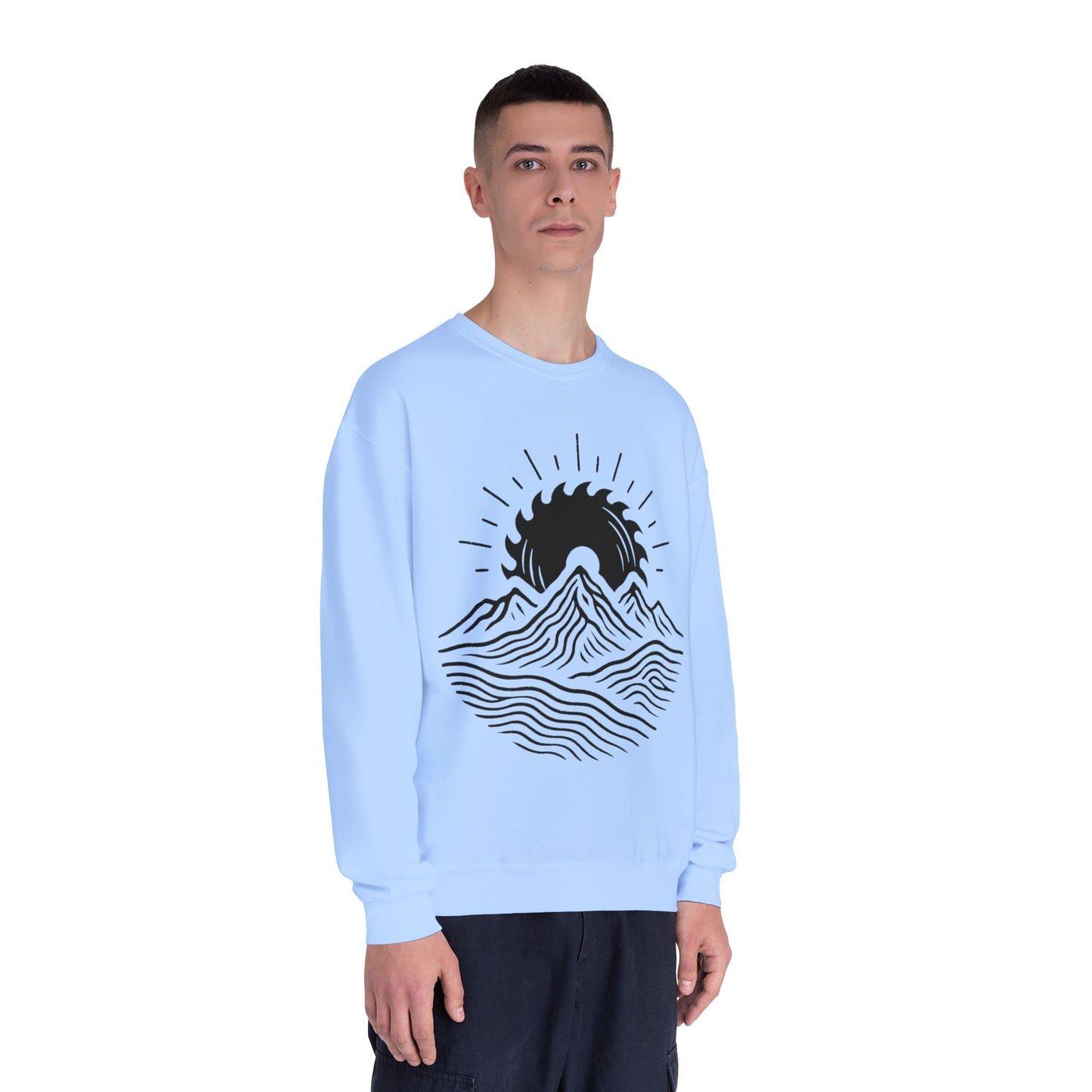 Mountain Sunrise Crewneck Sweatshirt, Cozy Mountain Vibes Pullover, Gifts for Nature Lovers, Adventure Apparel, Hiking Outfit