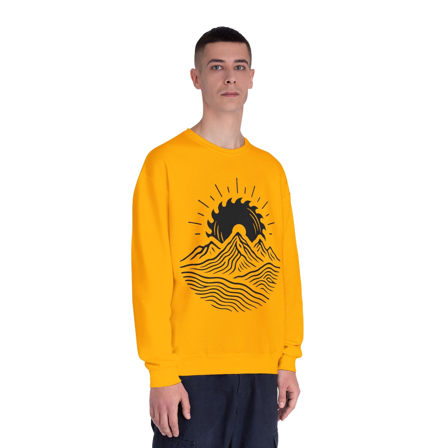 Mountain Sunrise Crewneck Sweatshirt, Cozy Mountain Vibes Pullover, Gifts for Nature Lovers, Adventure Apparel, Hiking Outfit