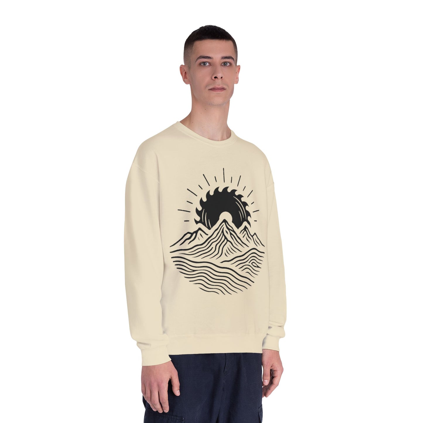 Mountain Sunrise Crewneck Sweatshirt, Cozy Mountain Vibes Pullover, Gifts for Nature Lovers, Adventure Apparel, Hiking Outfit