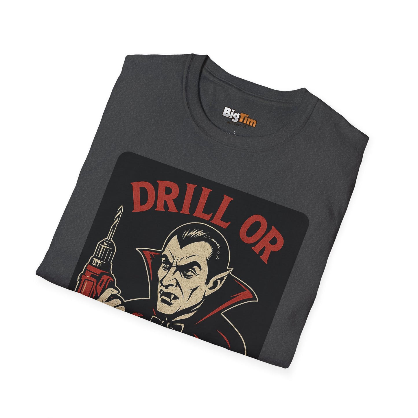 Funny Vampire Drill T-Shirt, Halloween Costume Tee, Unisex Graphic Shirt, Gift for Men & Women, Spooky Party Top