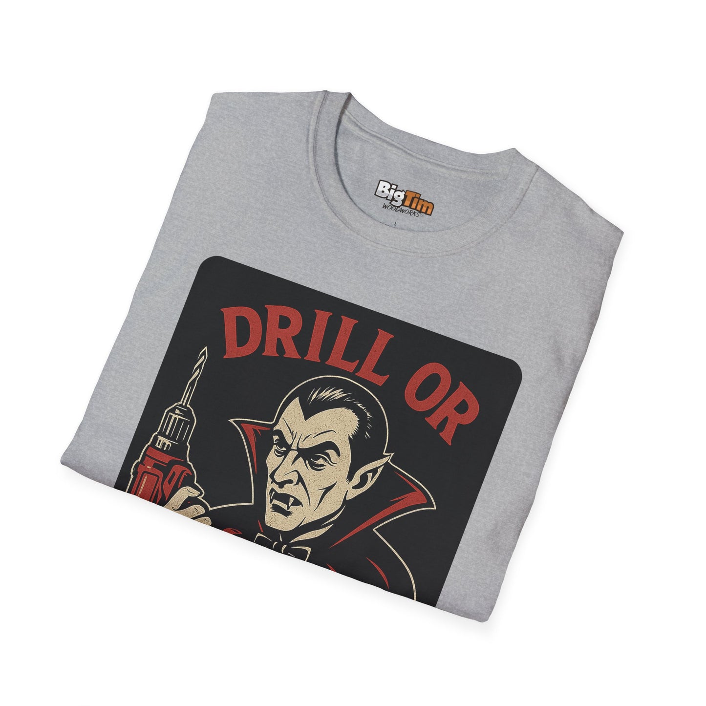 Funny Vampire Drill T-Shirt, Halloween Costume Tee, Unisex Graphic Shirt, Gift for Men & Women, Spooky Party Top