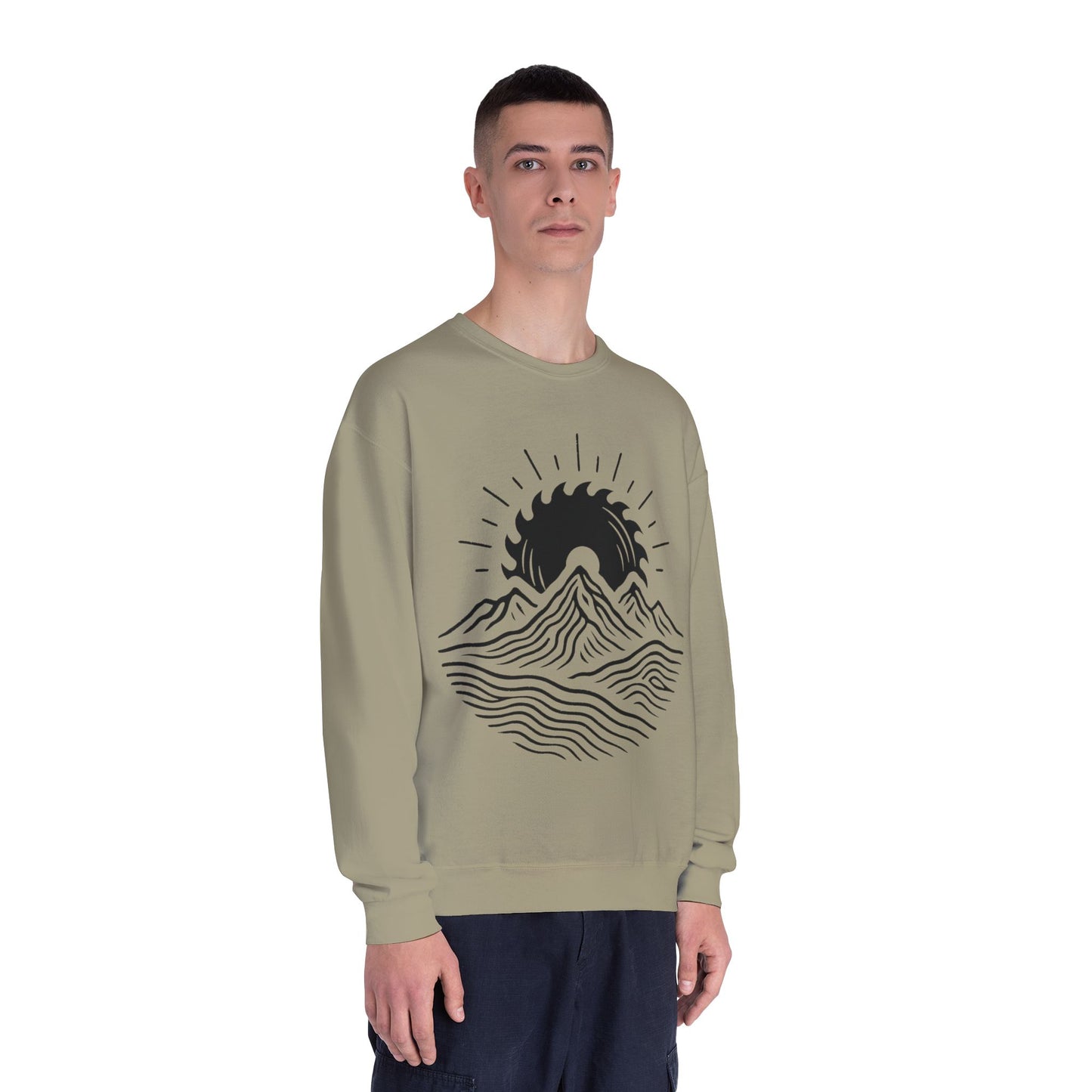 Mountain Sunrise Crewneck Sweatshirt, Cozy Mountain Vibes Pullover, Gifts for Nature Lovers, Adventure Apparel, Hiking Outfit