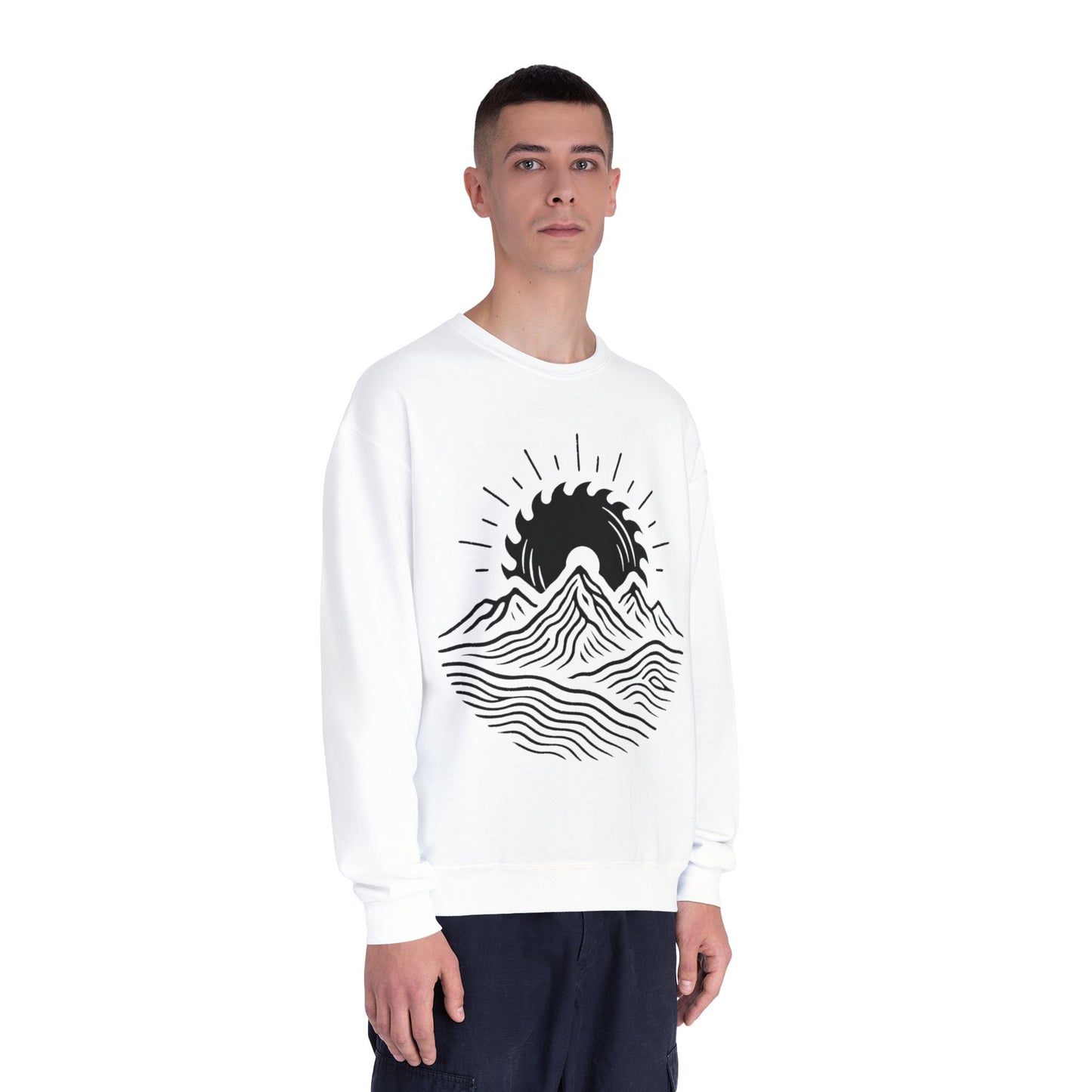 Mountain Sunrise Crewneck Sweatshirt, Cozy Mountain Vibes Pullover, Gifts for Nature Lovers, Adventure Apparel, Hiking Outfit