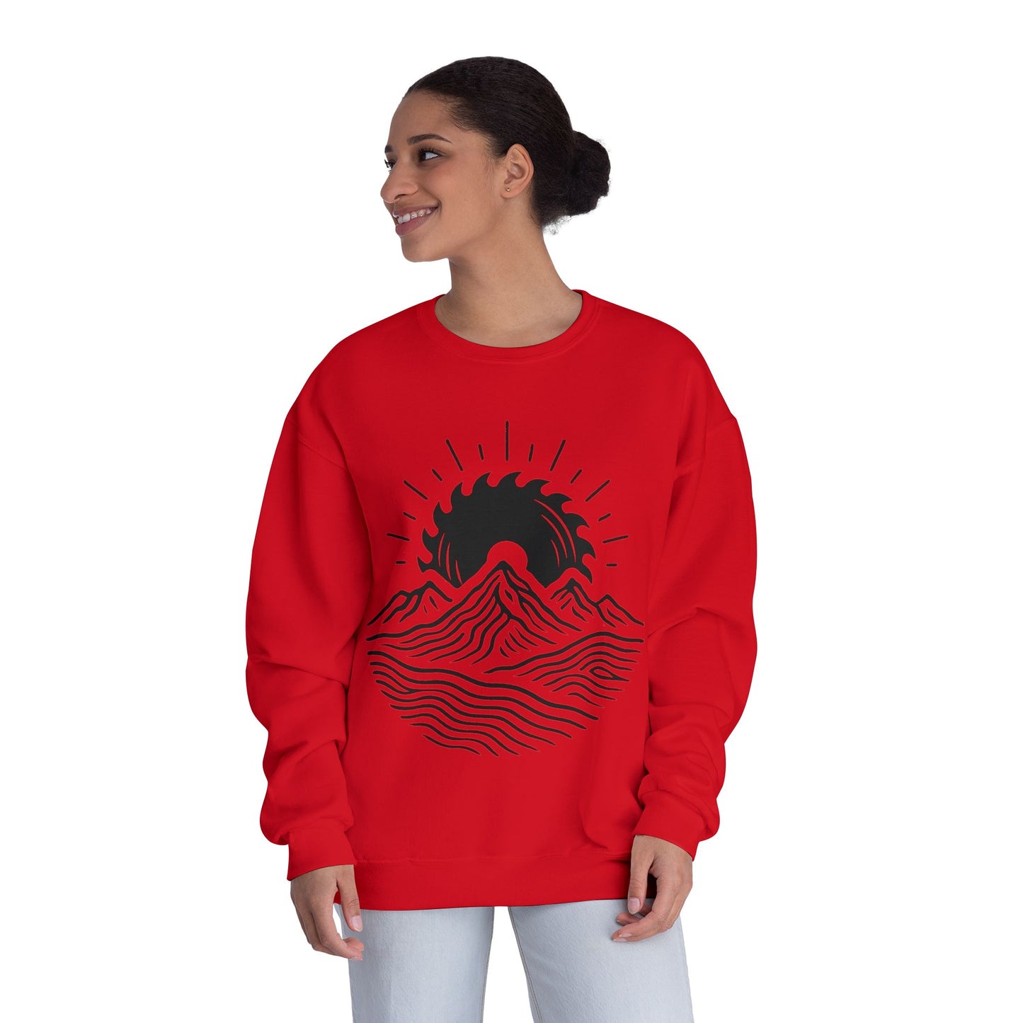 Mountain Sunrise Crewneck Sweatshirt, Cozy Mountain Vibes Pullover, Gifts for Nature Lovers, Adventure Apparel, Hiking Outfit