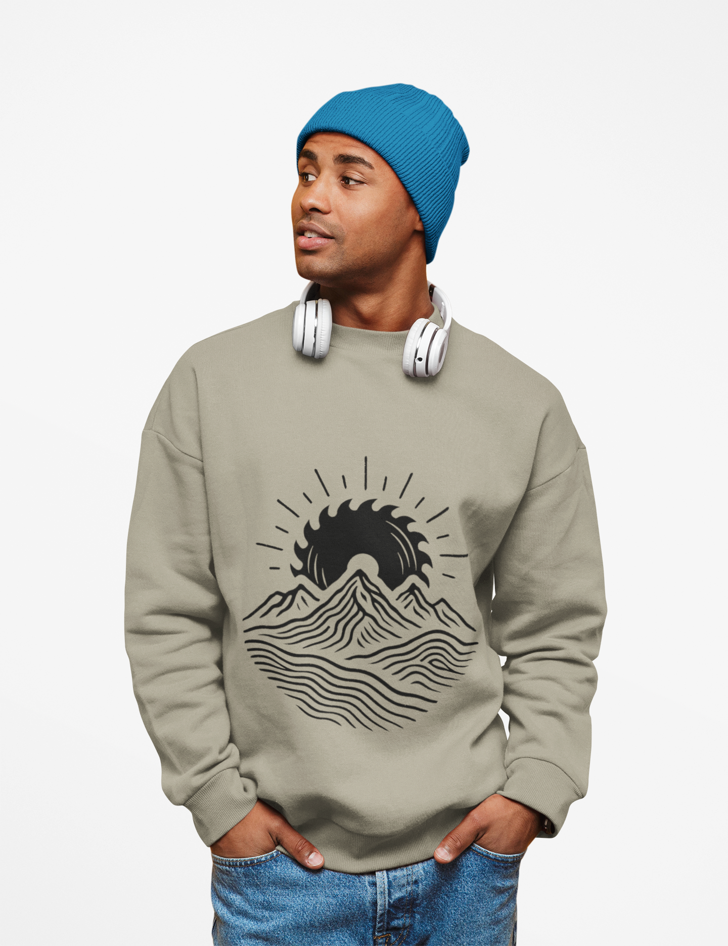 Mountain Sunrise Crewneck Sweatshirt, Cozy Mountain Vibes Pullover, Gifts for Nature Lovers, Adventure Apparel, Hiking Outfit