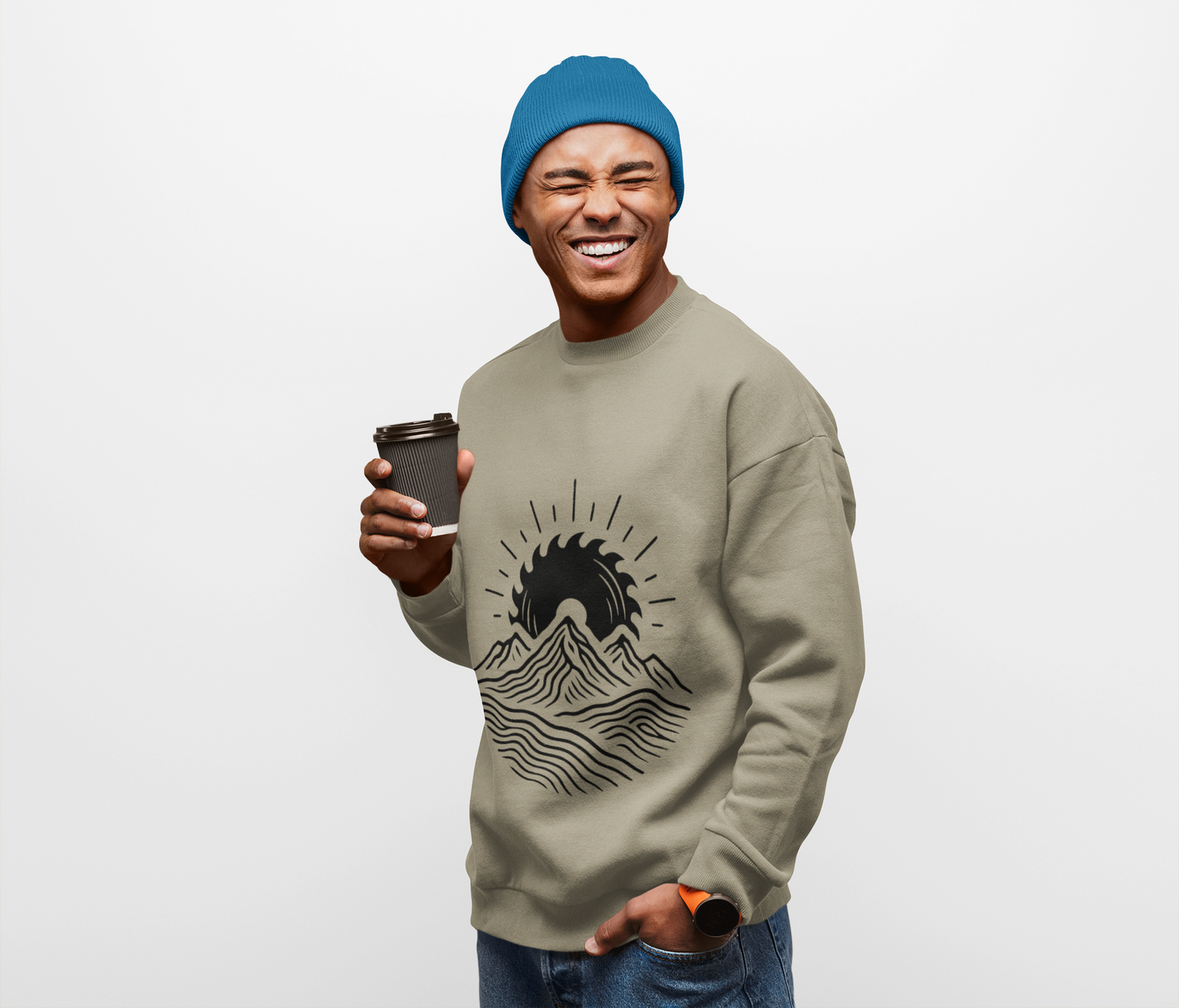 Mountain Sunrise Crewneck Sweatshirt, Cozy Mountain Vibes Pullover, Gifts for Nature Lovers, Adventure Apparel, Hiking Outfit