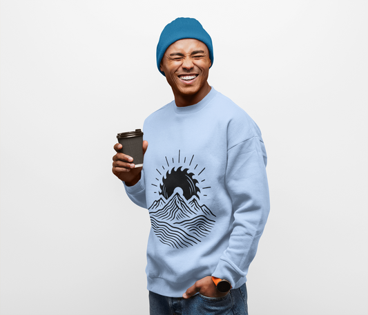 Mountain Sunrise Crewneck Sweatshirt, Cozy Mountain Vibes Pullover, Gifts for Nature Lovers, Adventure Apparel, Hiking Outfit