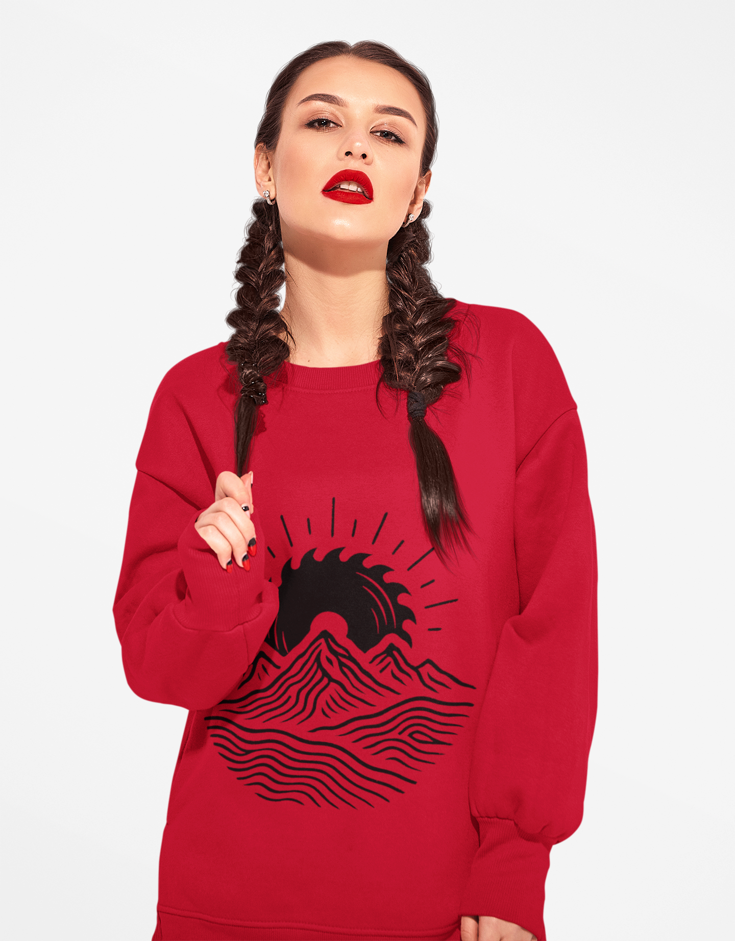 Mountain Sunrise Crewneck Sweatshirt, Cozy Mountain Vibes Pullover, Gifts for Nature Lovers, Adventure Apparel, Hiking Outfit