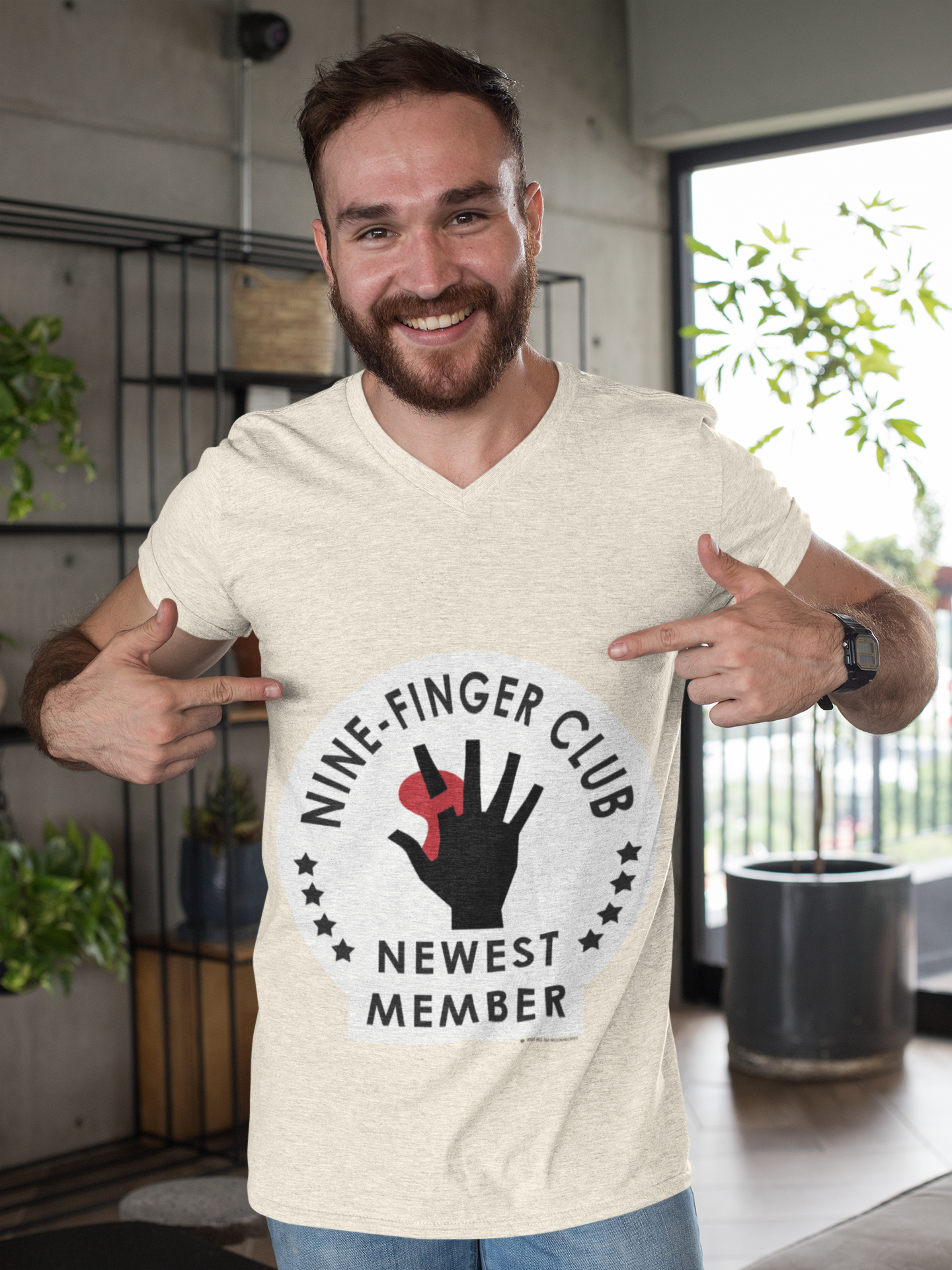 Funny Woodworker Nine-Finger Club T-Shirt