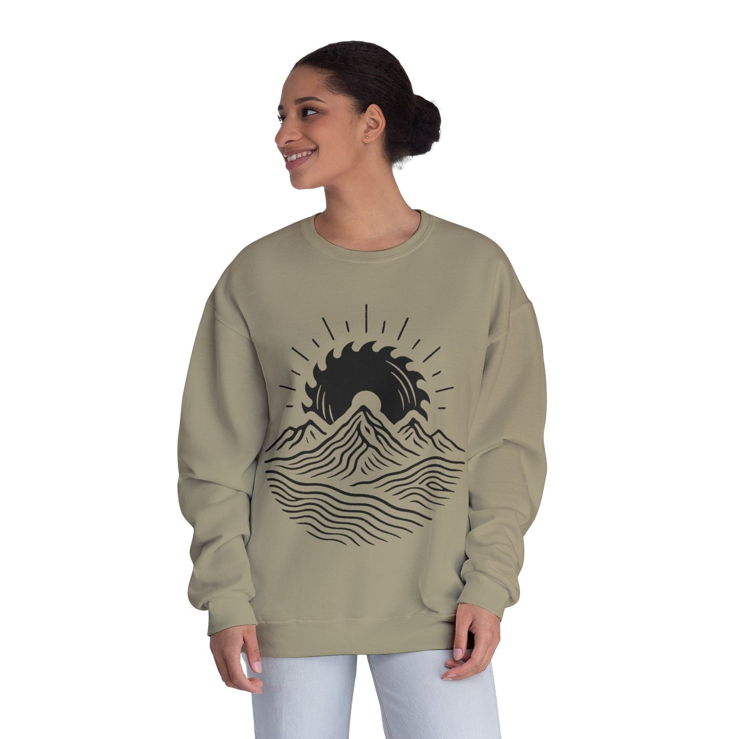 Mountain Sunrise Crewneck Sweatshirt, Cozy Mountain Vibes Pullover, Gifts for Nature Lovers, Adventure Apparel, Hiking Outfit