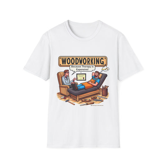 Woodworking Therapy T-Shirt, Funny Gift for Woodworkers, Unisex Tee for DIY Lovers, Birthday Present, Humor Shirt