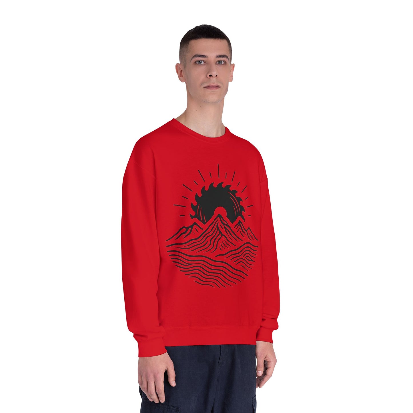 Mountain Sunrise Crewneck Sweatshirt, Cozy Mountain Vibes Pullover, Gifts for Nature Lovers, Adventure Apparel, Hiking Outfit
