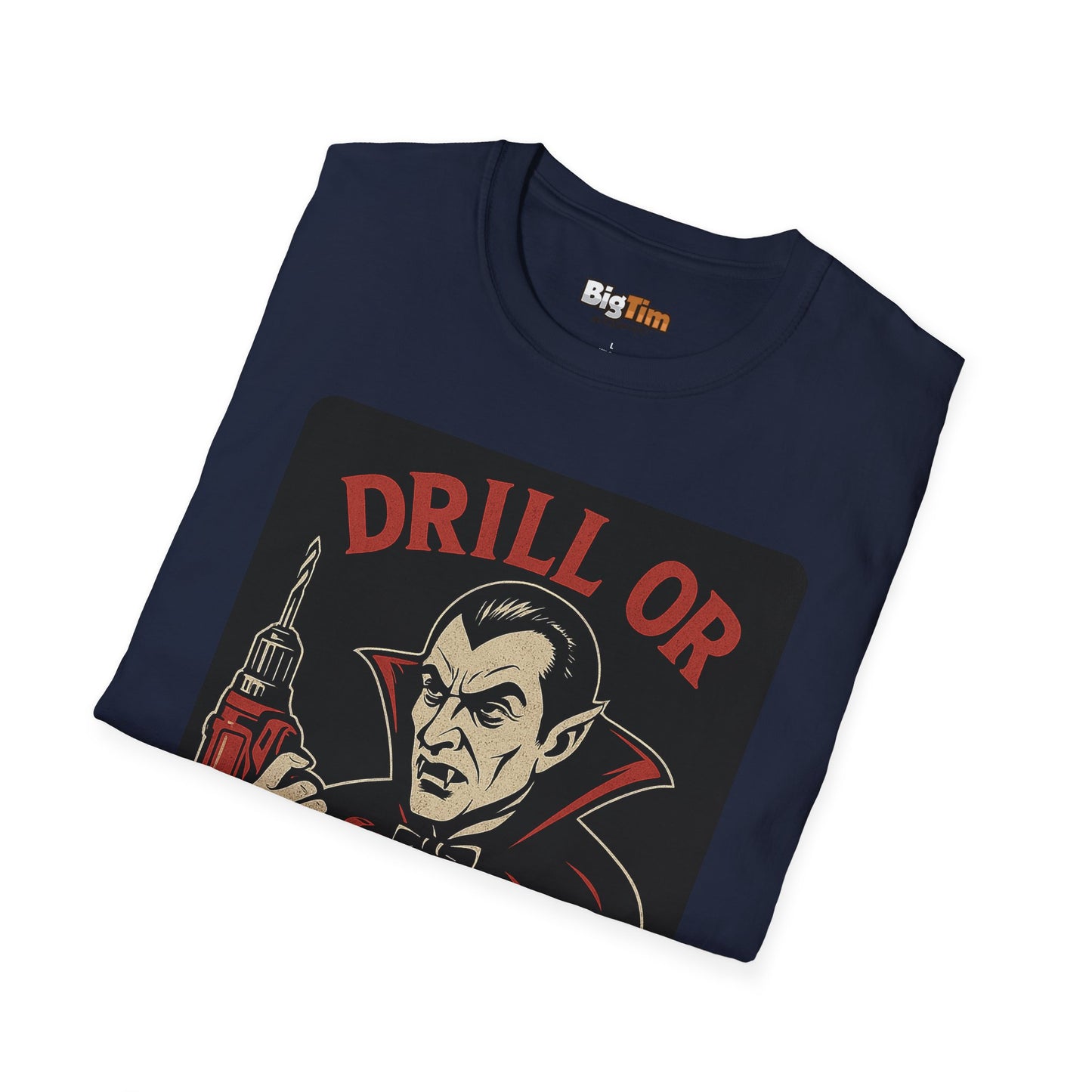 Funny Vampire Drill T-Shirt, Halloween Costume Tee, Unisex Graphic Shirt, Gift for Men & Women, Spooky Party Top